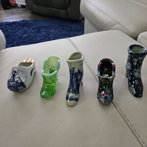 Vintage Glass Shoes Lot Of 5 $50
